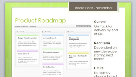 Public version of a ProdPad roadmap