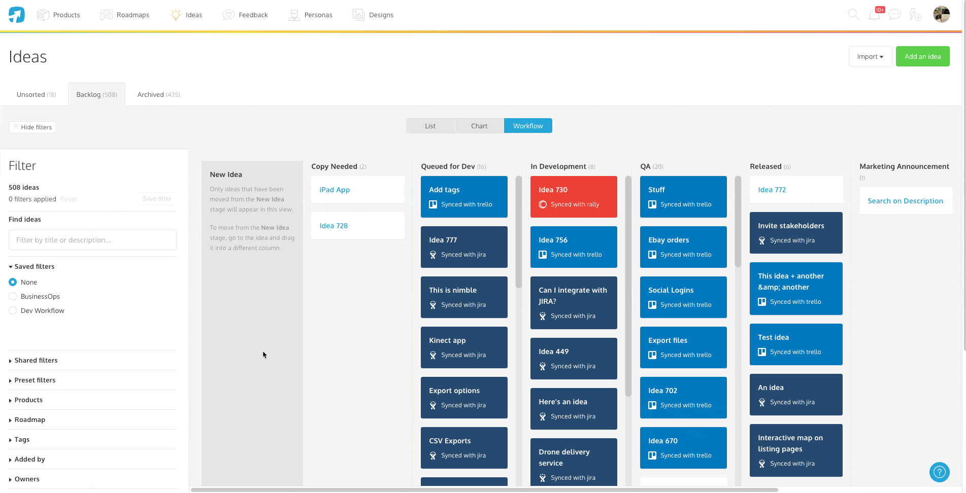 Create a saved filter for a custom workflow