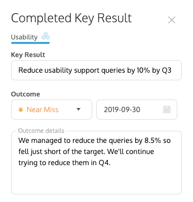 Complex key result