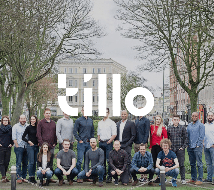 The tillo team gathered outside