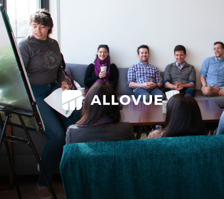 Allovue's product team working on their product management process