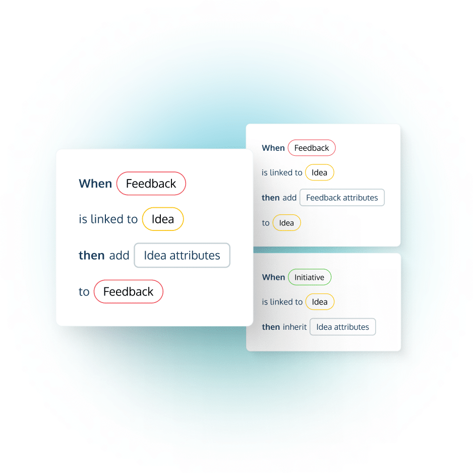 Automations for linked items in ProdPad product management software to help Product Managers automate admin