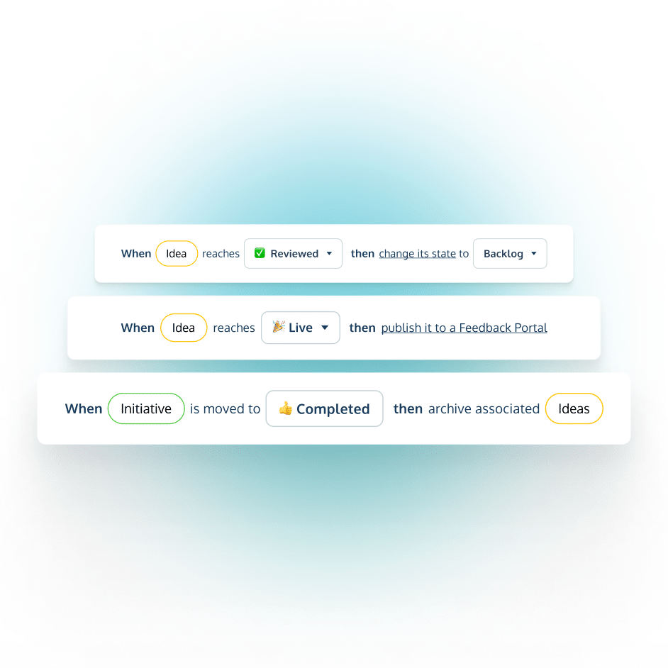 Automations for workflow management in ProdPad product management software