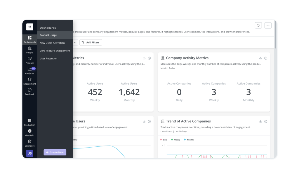 Userpilot onboarding software interface