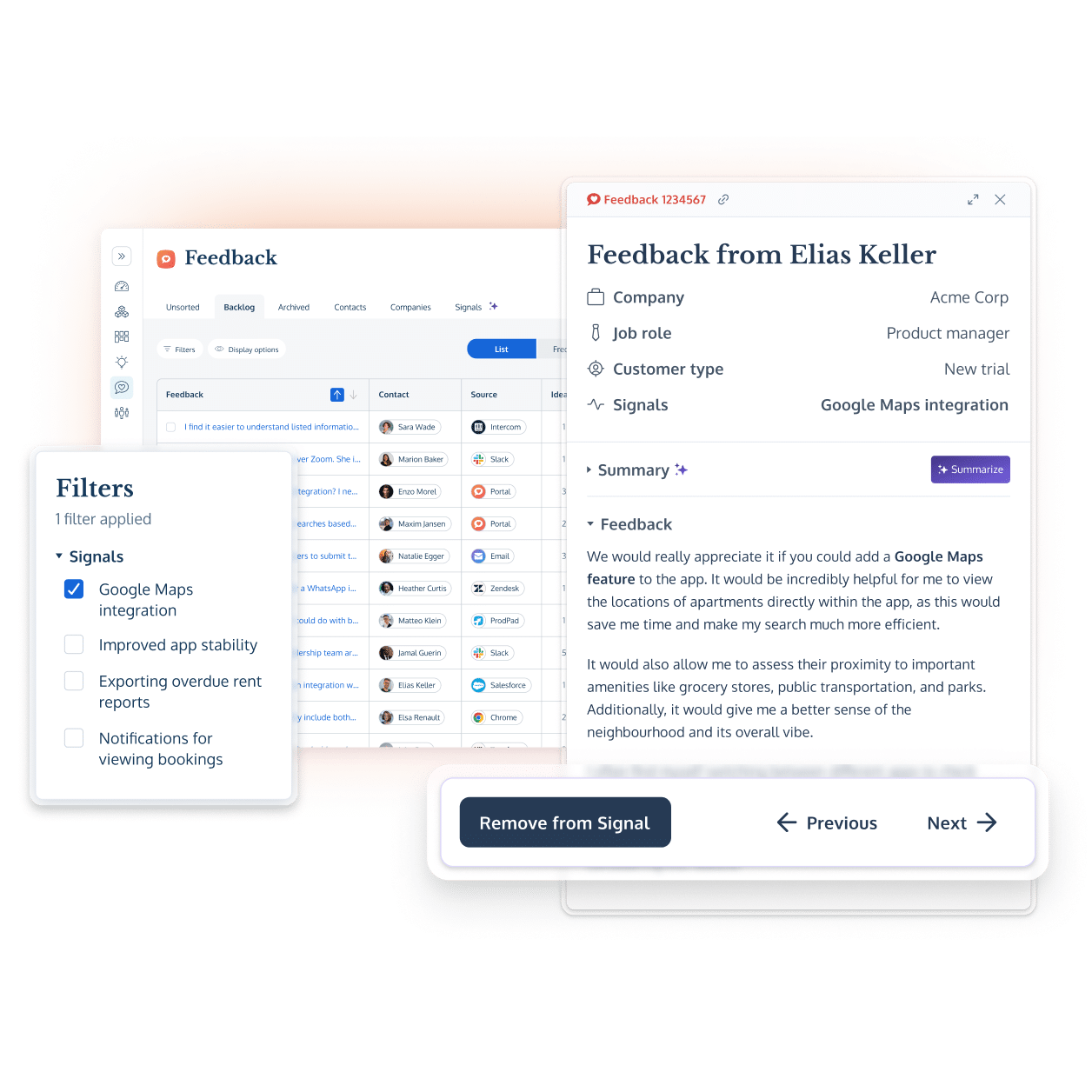 Understand your customer feedback with ProdPad's Signal tool