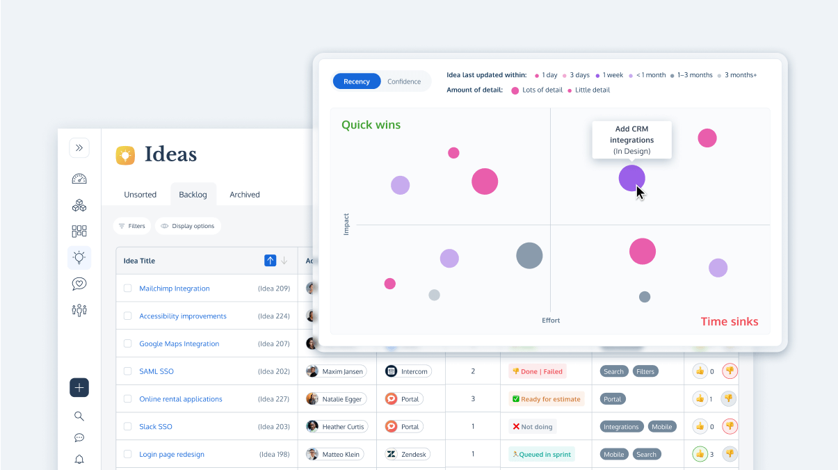 Idea Management tool in ProdPad Product Management platform